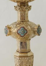 Solid silver gilt antique French Gothic Chalice.